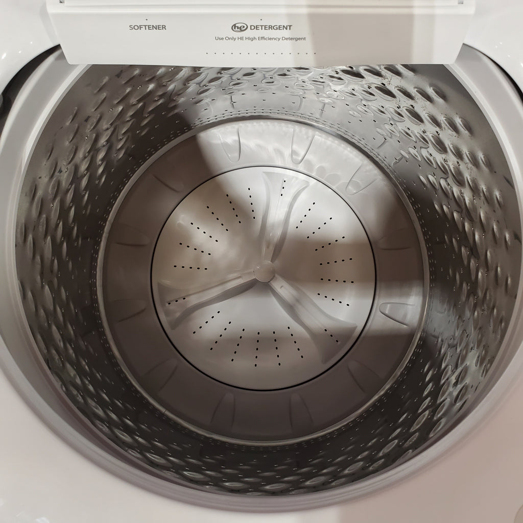 Pictures of Maytag Top Load 4.8 cu ft Washer with Deep Fill and Slow-Close Glass Lid MVW6200KW - Scratch & Dent (Minor) and Maytag 7.0 cu ft Electric Dryer with Moisture Sensing and Quick Dry Cycle 16230 - MED6200KW - Open Box - Neu Appliance Outlet - Discount Appliance Outlet in Austin, Tx