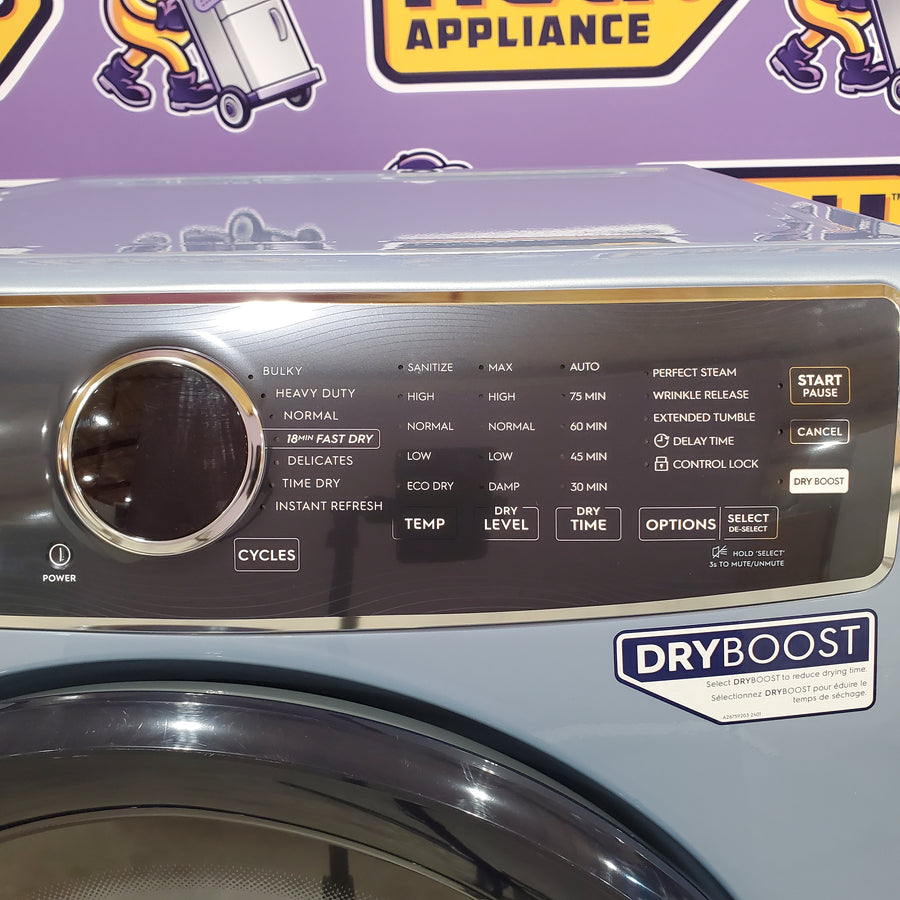 Electrolux Glacier Blue 400 Series Electric 8.0 Cu. Ft. Dryer with Perfect Steam Option and Extended Tumble - 22132SD118 - ELFE7437AG - Scratch & Dent (Minor)