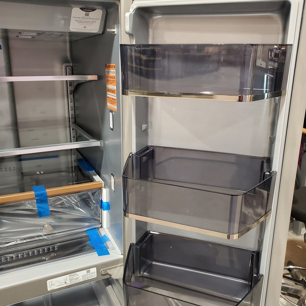 KitchenAid PrintShield Stainless 26.2 Cu. Ft. Multi-Door French Door Refrigerator with Platinum Interior and FreshChill™ Full-Width Refrigerated Drawer 22131SD105 - KRMF536RPS - Open Box