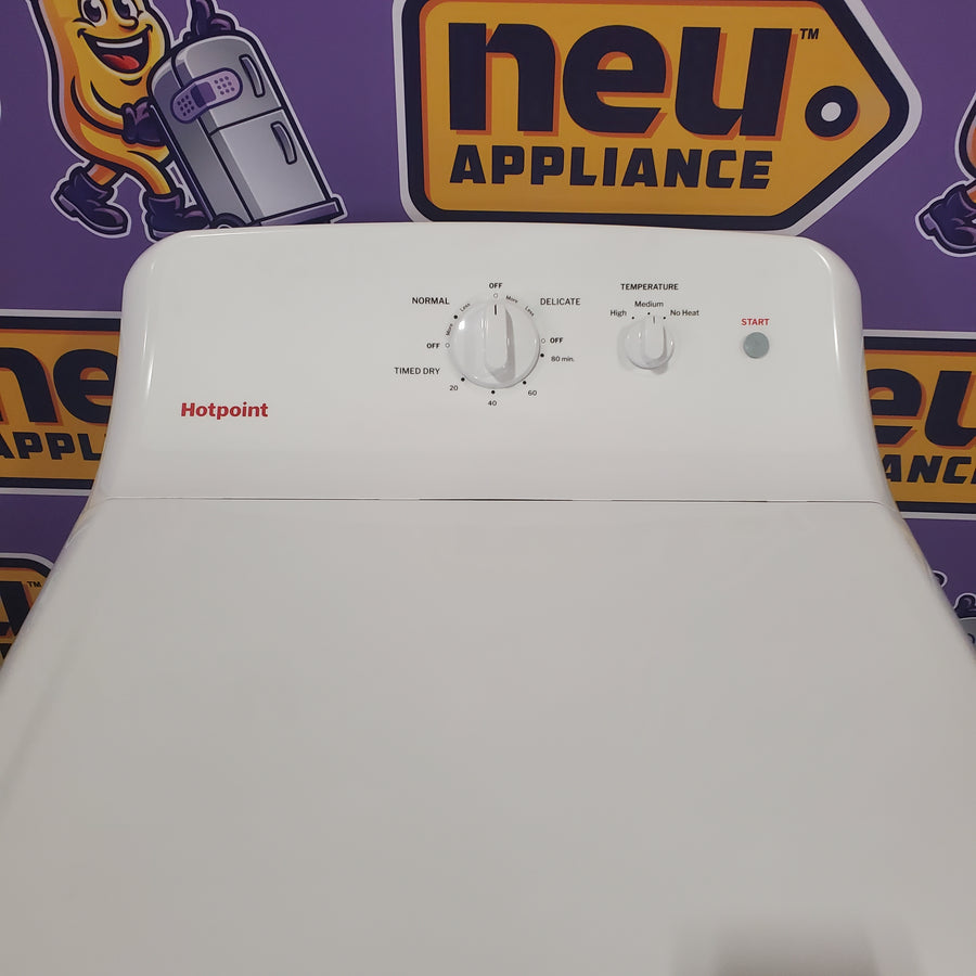 Hotpoint® 4.0 cu. ft. Capacity Washer with Cold Plus and Water Level Control HTW265ASWWW - Scratch & Dent (Major) and Hotpoint 6.2 cu. ft. Capacity Electric Dryer with Up To 120 ft. Venting and Shallow Depth 16178 - HTX26EASWWW - Scratch & Dent (Minor)