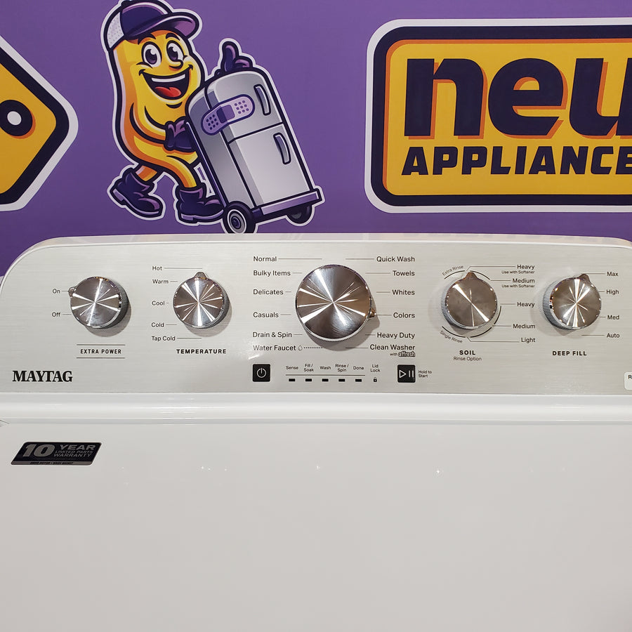 Maytag Top Load 4.5 Cu. Ft. Washer with Extra Power MVW5035MW - Scratch & Dent (Moderate) and Maytag Top Load 7.0 Cu. Ft. Electric Dryer with Wrinkle Prevent Phase 16223 - MED4500MW - Scratch & Dent (Minor)