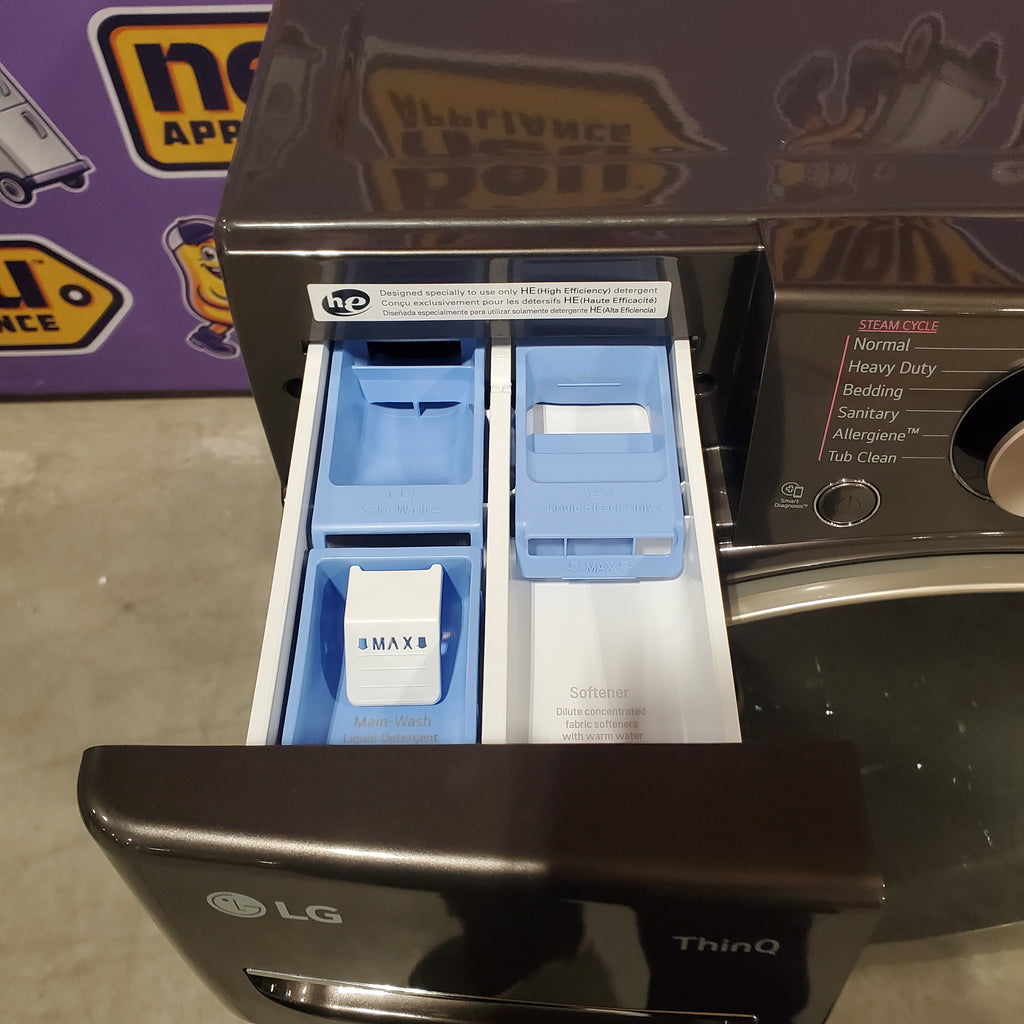 Pictures of LG Front Load 4.5 Cu. Ft. Washer with TurboWash 360 Technology WM4000HBA - Scratch & Dent (Minor) and LG Smart Wi-Fi Enabled Front Load Electric 7.4 Cu. Ft. Dryer with TurboSteam 16097 - DLEX4000B - Scratch & Dent (Minor) - Neu Appliance Outlet - Discount Appliance Outlet in Austin, Tx