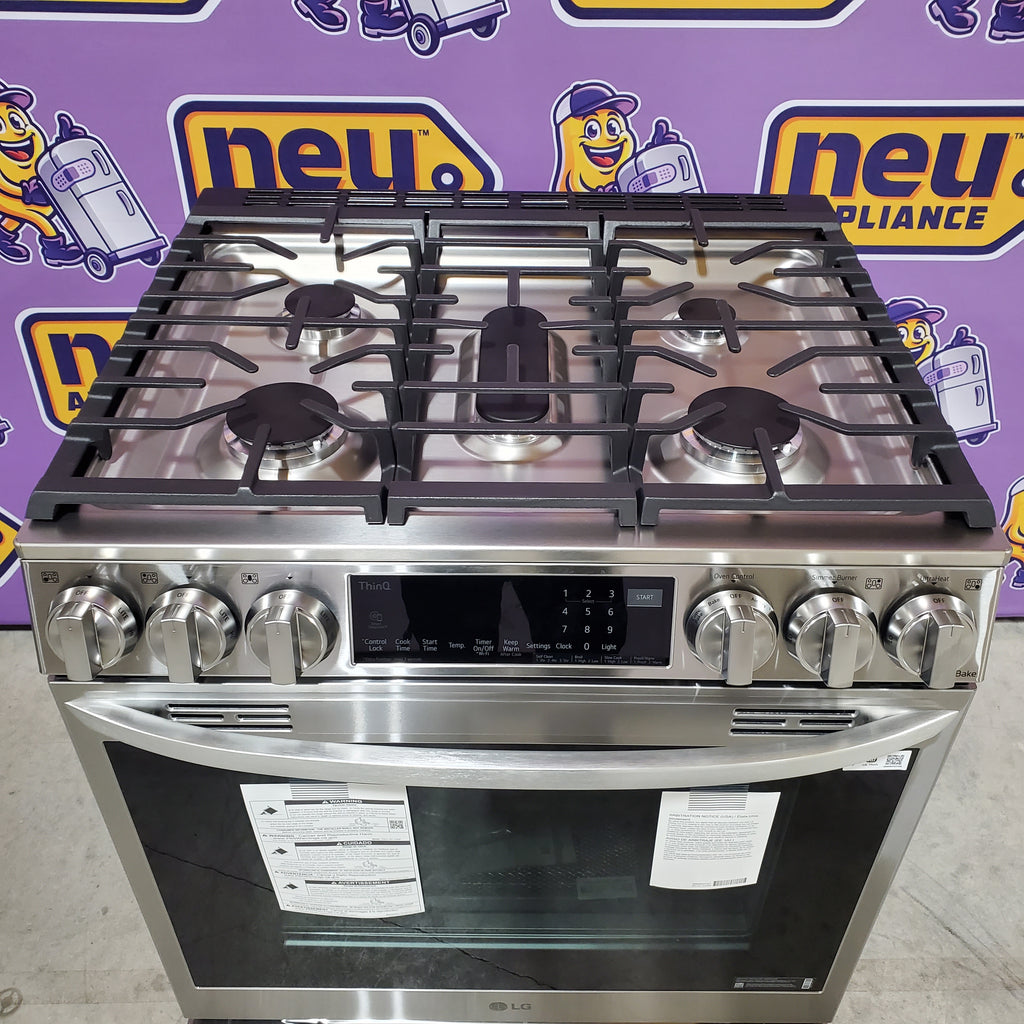 Pictures of LG Print Proof Stainless Steel 6.3 cu ft. Smart wi-fi Enabled ProBake Convection® InstaView® Gas Slide-In Range with Air Fry - 3SD692 - LSGL6335F - Open Box - Neu Appliance Outlet - Discount Appliance Outlet in Austin, Tx