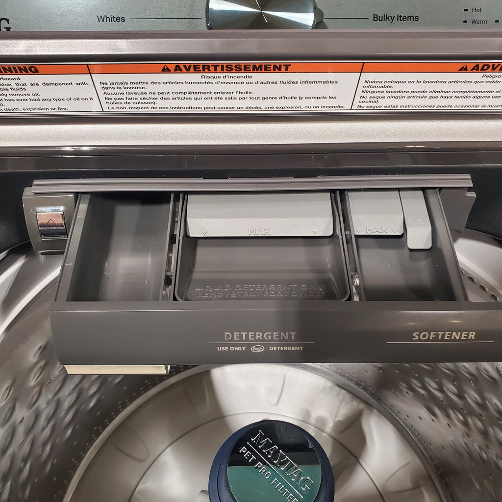 Pictures of Maytag Volcano Black Top Load 4.7 Cu. Ft. Pet Pro Washer with Built-In Faucet MVW6500MBK - Certified Refurbished - Neu Appliance Outlet - Discount Appliance Outlet in Austin, Tx