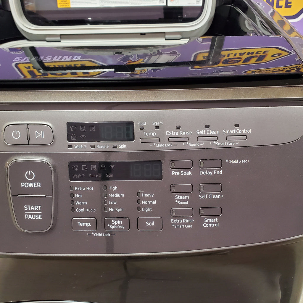 Pictures of Samsung 5.5 cu. ft. Smart Washer with FlexWash™ in Black Stainless Steel 31132SD69 - WV55M9600AV - Scratch & Dent (Minor) - Neu Appliance Outlet - Discount Appliance Outlet in Austin, Tx