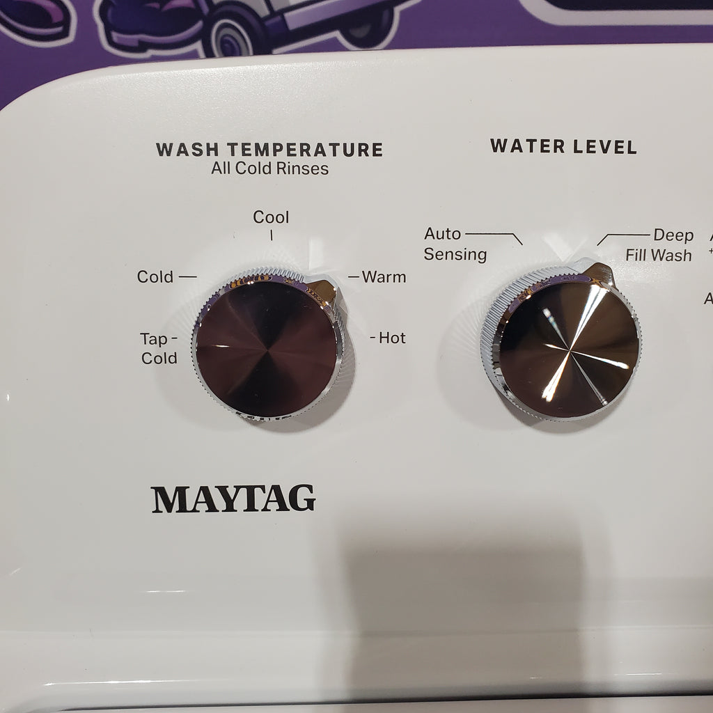 Pictures of Maytag Top Load 3.8 cu. ft. Washer with Deep Fill and Quick Wash Cycle MVW4005SW - Open Box and Maytag Top Load Electric Wrinkle Prevent 7.0 cu. ft. Dryer with Auto Dry 16128 - MED4005SW - Open Box - Neu Appliance Outlet - Discount Appliance Outlet in Austin, Tx
