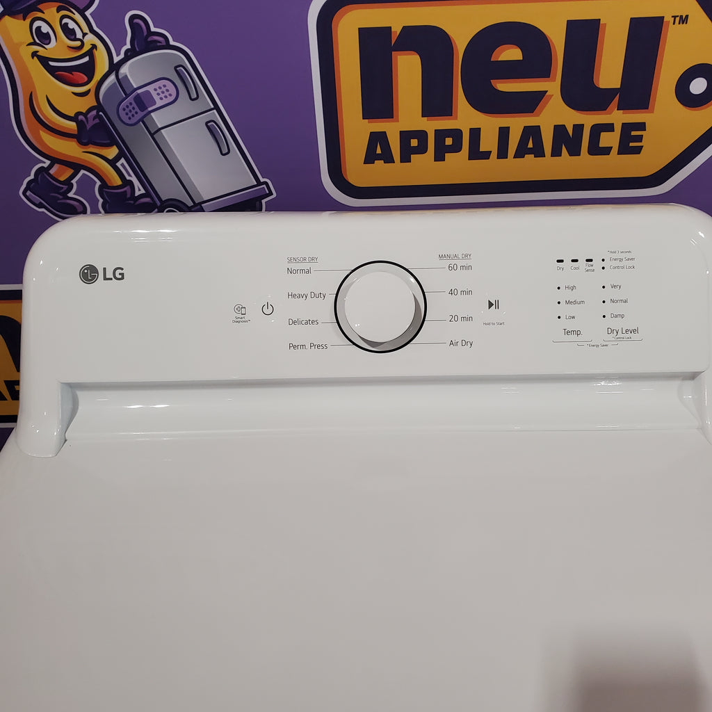 Pictures of LG Top Load 4.1 Cu. Ft. Washer with TurboDrum Technology in White WT6105CW - Scratch & Dent (Minor) and LG 7.3 Cu. Ft. Electric Rear Control Ultra Large Capacity Dryer in White with Sensor Dry 16075 - DLE6100W - Open Box - Neu Appliance Outlet - Discount Appliance Outlet in Austin, Tx