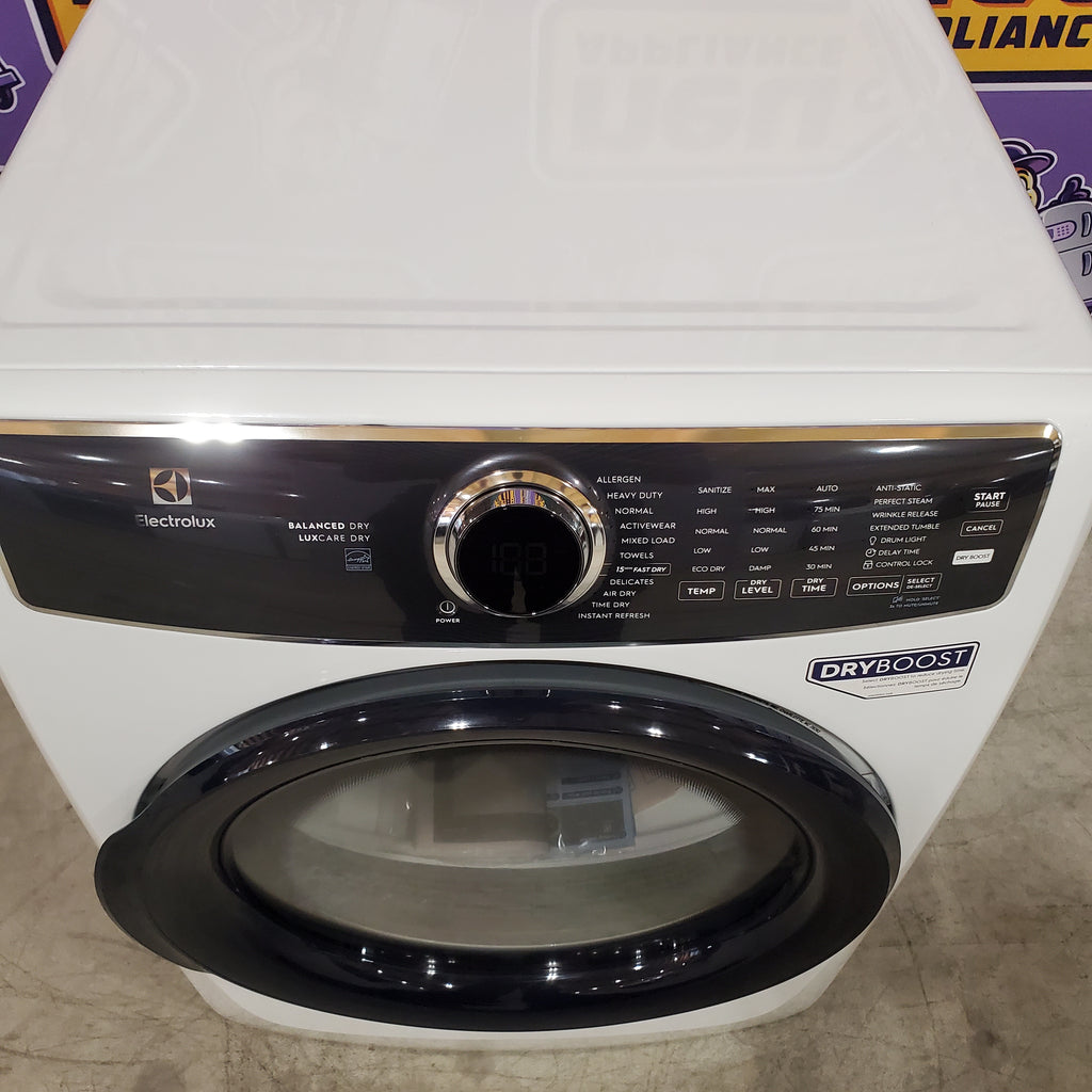 Pictures of Electrolux 8.0 Cu. Ft. Front Load Perfect Steam™ Electric Dryer with Balanced Dry™ and Instant Refresh ELFE7626BW - Scratch & Dent (Minor) - Neu Appliance Outlet - Discount Appliance Outlet in Austin, Tx