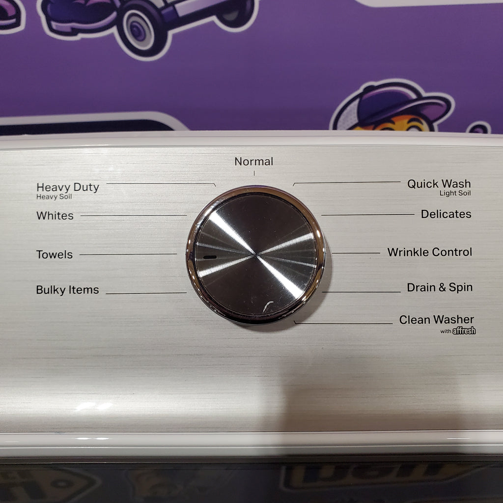 Pictures of Maytag Top Load 4.8 cu ft Washer with Deep Fill and Slow-Close Glass Lid MVW6200KW - Scratch & Dent (Minor) and Maytag 7.0 cu ft Electric Dryer with Moisture Sensing and Quick Dry Cycle 16165 - MED6200KW - Scratch & Dent (Minor) - Neu Appliance Outlet - Discount Appliance Outlet in Austin, Tx