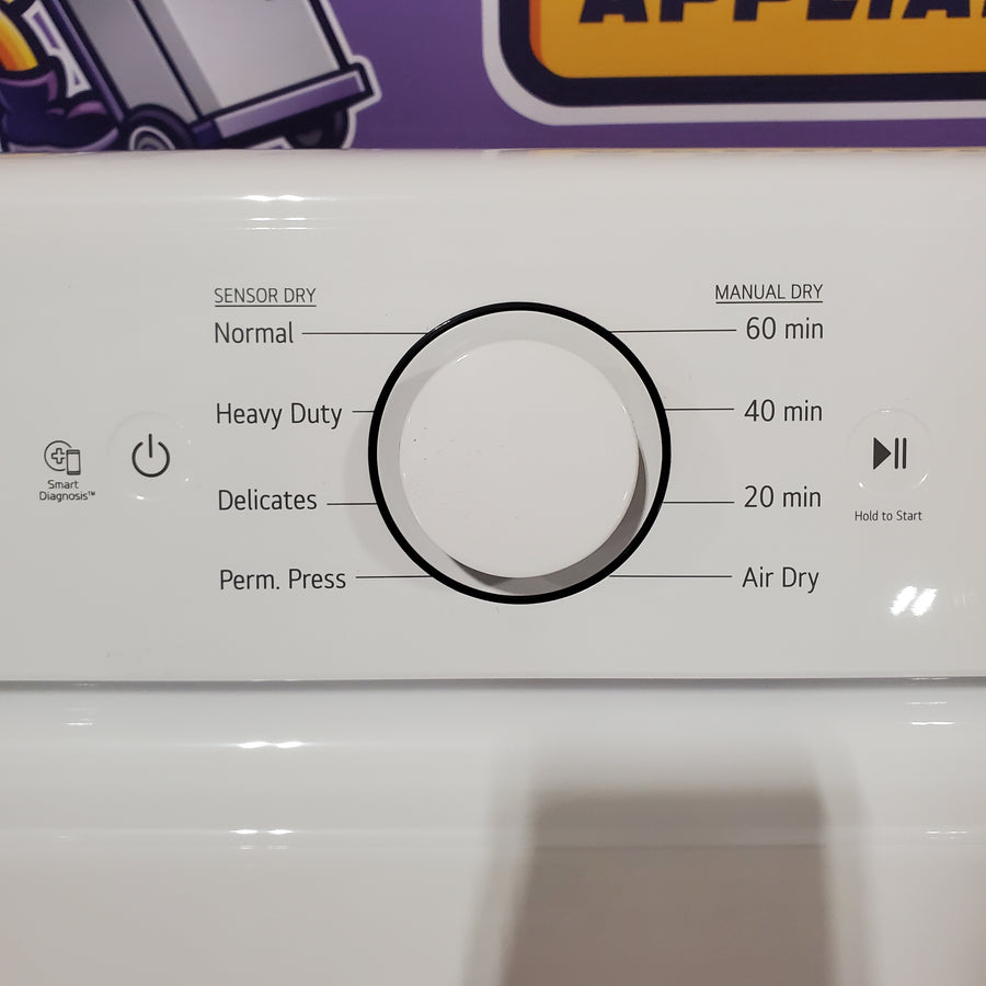 LG 7.3 Cu. Ft. Electric Rear Control Ultra Large Capacity Dryer in White with Sensor Dry 22231SD285 - DLE6100W - Scratch & Dent (Minor)