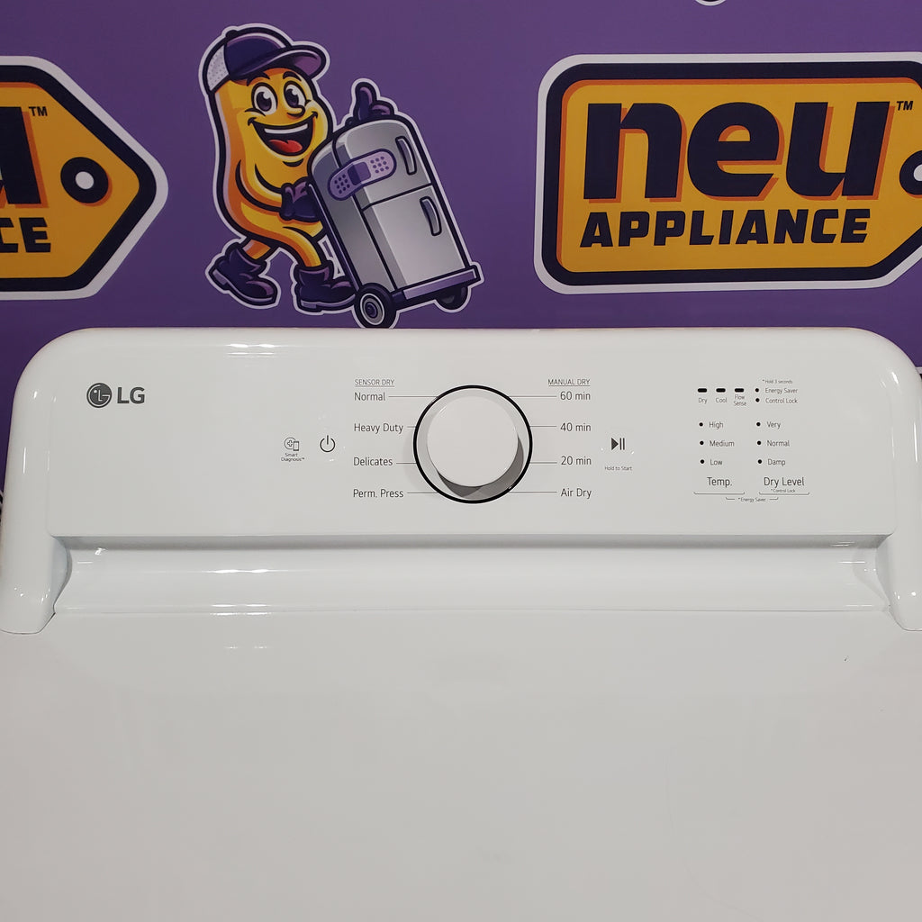 Pictures of LG 7.3 Cu. Ft. Electric Rear Control Ultra Large Capacity Dryer in White with Sensor Dry 6SD102 - DLE6100W - Open Box - Neu Appliance Outlet - Discount Appliance Outlet in Austin, Tx