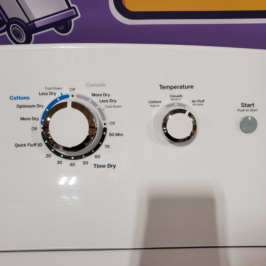 GE White Top Load 4.0 Cu. Ft. Capacity Washer with Stainless Steel Wash Basket GTW325ASWWW - New in Box and GE 6.2 cu. ft. Capacity Electric Dryer with Up To 120 ft. Venting and Shallow Depth 16206 - GTX33EASK1WW - Scratch & Dent (Minor)