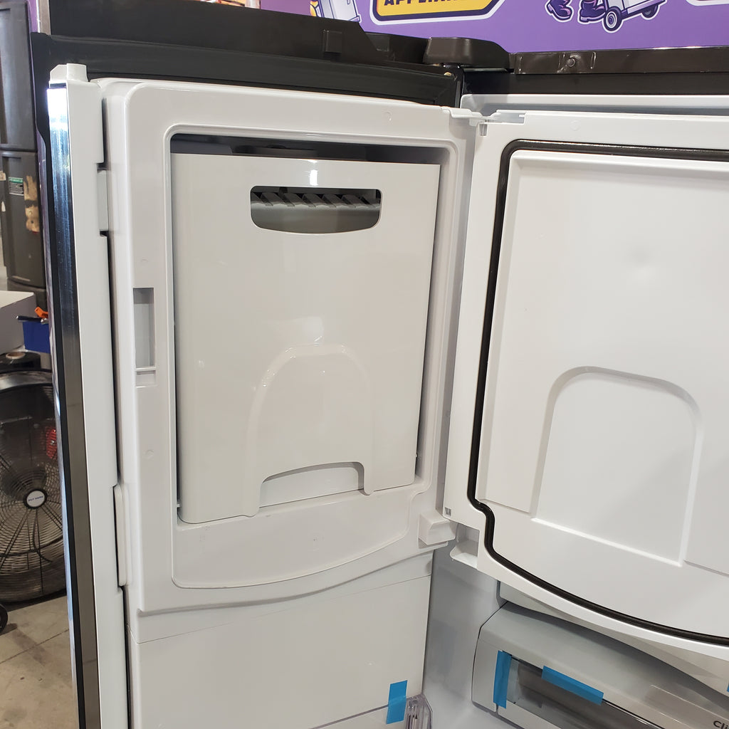 Pictures of GE Energy Star 3 Door French Door 27.7 Cu. Ft. Refrigerator with TwinChill Evaporators in Fingerprint Stainless Steel GFE28GYNFS - Open Box - Neu Appliance Outlet - Discount Appliance Outlet in Austin, Tx
