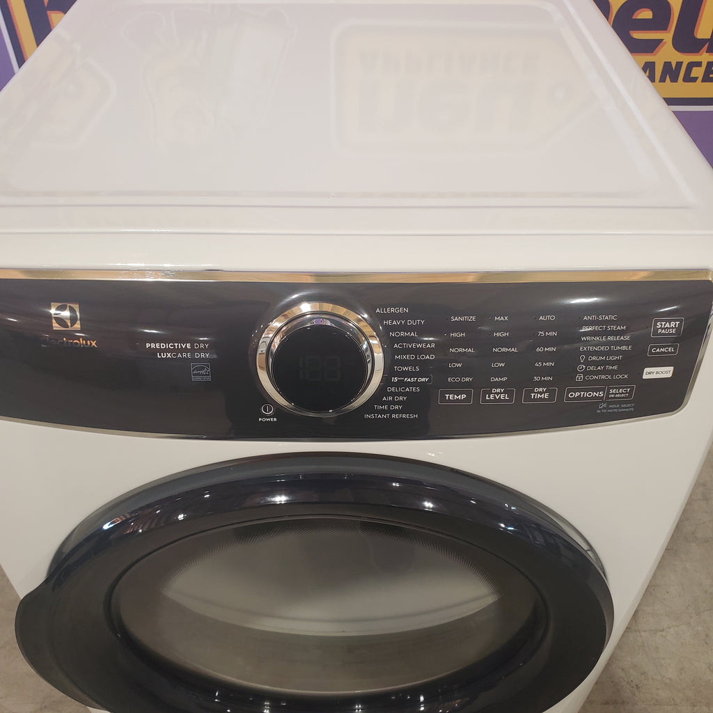 Electrolux 8.0 Cu. Ft. Front Load Perfect Steam™ Gas Dryer with LuxCare® Dry and Instant Refresh ELFG7626BW - Scratch & Dent (Minor)