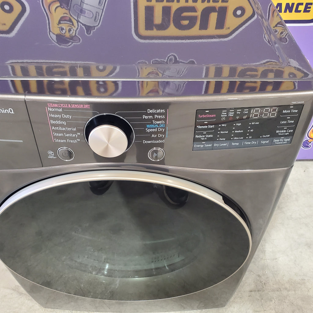 Pictures of LG Stackable Smart Front Load 4.5 Cu. Ft. Washer with TurboWash 360 Technology WM4000HBA - Open Box and LG Smart Wi-Fi Enabled Front Load Electric 7.4 Cu. Ft. Dryer with TurboSteam and Built-In Intelligence DLEX4000B - Scratch & Dent (Minor) - Neu Appliance Outlet - Discount Appliance Outlet in Austin, Tx