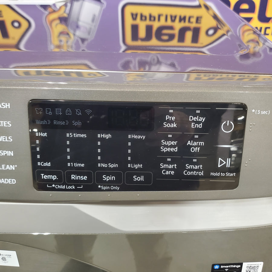 Samsung 4.5 cu. ft. Large Capacity Smart Front Load Washer with Super Speed Wash in Platinum 25137SD733 - WF45B6300AP - Scratch & Dent (Major)