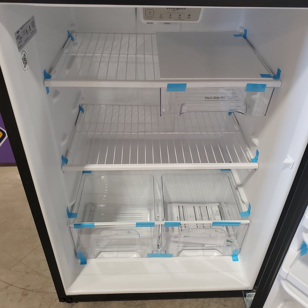 Pictures of Whirlpool 30-inch 18 Cu. Ft. Wide Top Freezer Refrigerator in Black WRT108FFDB - Open Box - Neu Appliance Outlet - Discount Appliance Outlet in Austin, Tx