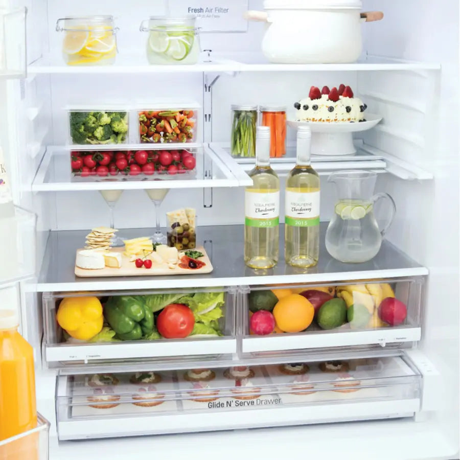 LG 28 cu. ft. Standard-Depth 4-Door French Door with Double Freezer and Ice & Water Dispenser 31132SD76 - LMXS28626S - Scratch & Dent (Minor)