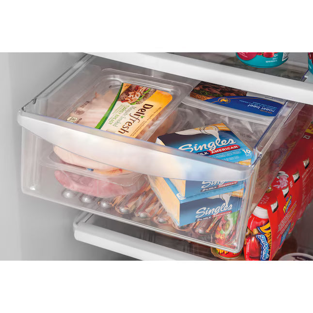 Frigidaire 20.4-cu ft Standard-Depth 30-in Wide Top-Freezer Refrigerator in EasyCare Stainless Steel LFTR2021TF - Open Box)