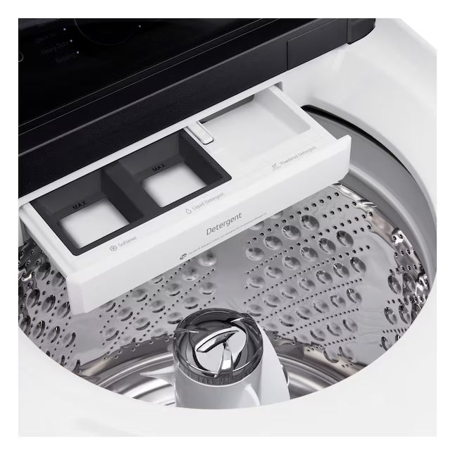 LG 5.3 cu. ft. SMART Mega Capacity Top Load Washer in Alpine White with Agitator, Easy Unload and TurboWash3D Technology 22132SD120 - WT8405CW - Scratch & Dent (Minor)