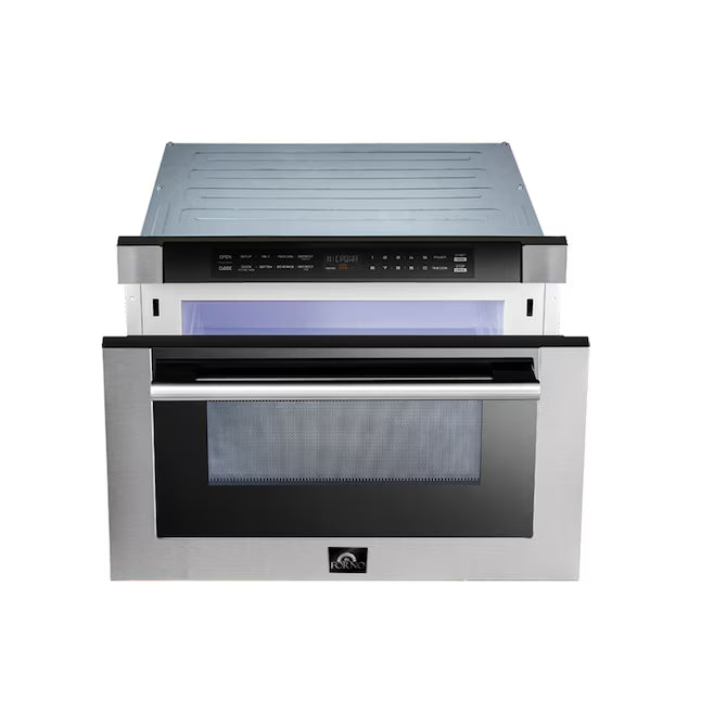 Forno 24 in. W 1.2 cu.ft. Stainless Steel and Black 900-Watt Built in Microwave Drawer FMWDR3000-24 - New in Box