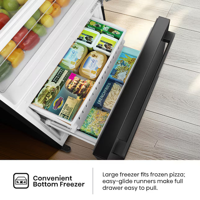 Hisense Black Metallic Steel  17.2 cu. ft. Refrigerator with Bottom Mount Freezer 22321470 - HRB171N6ABE - Scratch & Dent (Moderate)