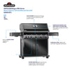 NAPOLEON Rogue PRO 625 Series Black 5-Burner Infrared Natural Gas Grill 1-Side Burner 22321480 - RP625SIB - Open Box