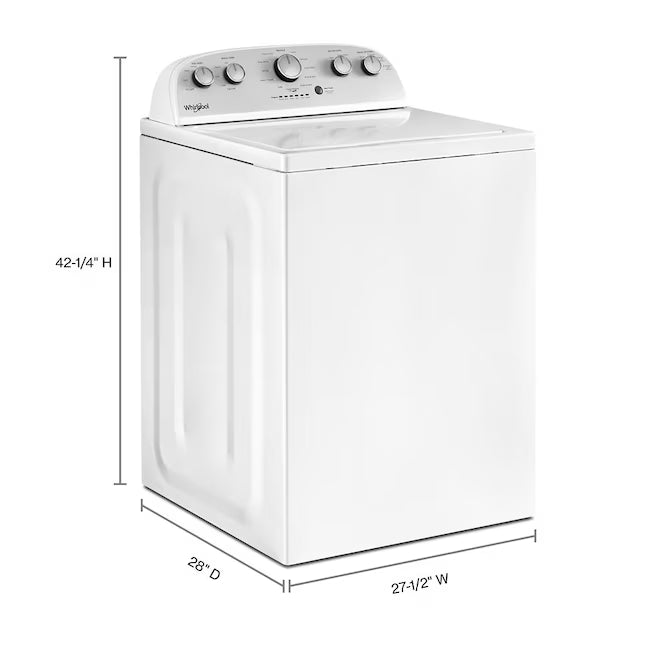 Whirlpool 4.3-cu ft  High Efficiency Impeller Medium Top-Load Washer in White WTW5000DW - Open Box and Whirlpool White Electric Extra Large 7.0 Cu. Ft. Dryer with Wrinkle Shield WED4815EW - Scratch & Dent (Minor)