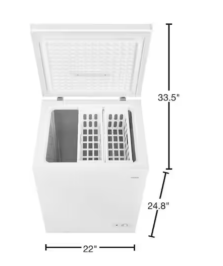Vissani 5.0 cu. ft. Manual Defrost Chest Freezer with LED Light in White, Garage Ready 25139SD815 - HMCF5W5 - Scratch & Dent (Moderate)