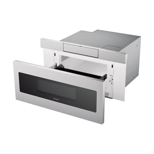 Sharp 30 inch Stainless Steel Sharp 1.2 cu. ft. Built In Microwave Drawer with Easy Touch Automatic Drawer System SMD3070ASY - Scratch & Dent (Minor)