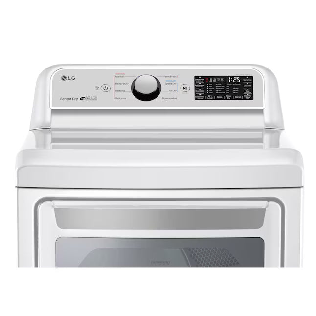LG 5.5 cu. ft. Mega Capacity Smart Wi-Fi Enabled Top Load Washer with Impeller WT7400CW - Certified Refurbished and LG 7.3 cu. ft. Ultra Large Capacity Smart Wi-Fi Enabled Electric Dryer with Sensor Dry Technology DLE7300WE - Certified Refurbished