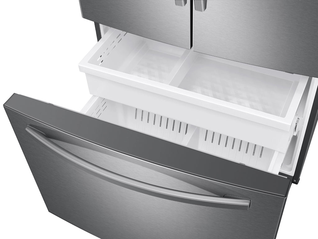 Pictures of Samsung 26.5 cu. ft. Large Capacity 3-Door French Door Refrigerator with Family Hub™ and External Water & Ice Dispenser in Stainless Steel 31132SD83 - RF27T5501SR - Scratch & Dent (Major) - Neu Appliance Outlet - Discount Appliance Outlet in Austin, Tx