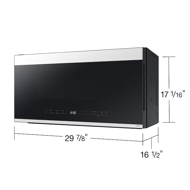 Samsung Bespoke 2.1-cu ft Over-the-Range Microwave with Sensor Cooking in White Glass ME21DB650012 - Open Box