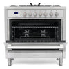 Pictures of Cosmo 36-in Deep Recessed 5-Burner Convection Oven Freestanding Dual Fuel Range in Stainless Steel 22133SD173 - F965 - Scratch & Dent (Minor) - Neu Appliance Outlet - Discount Appliance Outlet in Austin, Tx