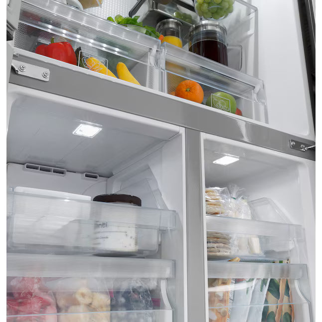 Haier 16.8 cu. ft. Counter Depth French Door Refrigerator in Stainless Steel QHE16HYPFS - Scratch & Dent (Major)