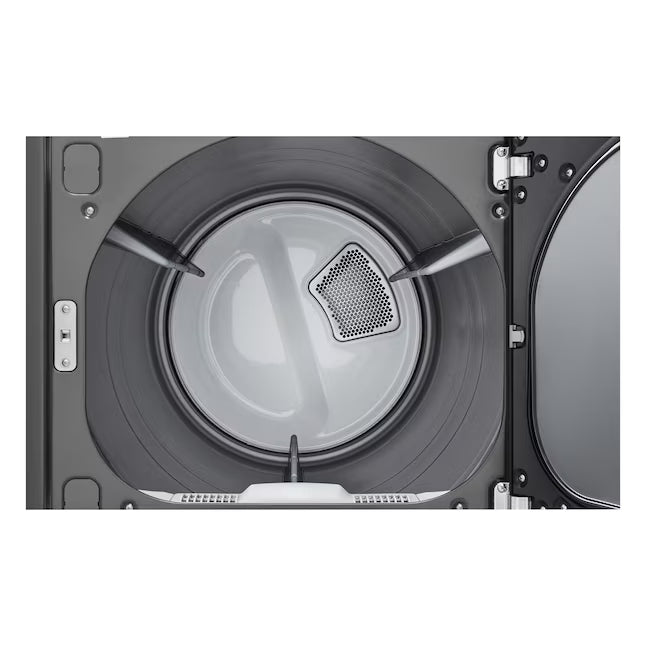 LG 4.1 cu. ft. Top Load Washer with 4-Way Agitator® and TurboDrum™ Technology  WT6105CM - Certified Refurbished and LG 7.3 cu. ft. Ultra Large High Efficiency Electric Dryer in Monochrome Grey DLE6100M - Scratch & Dent (Minor)