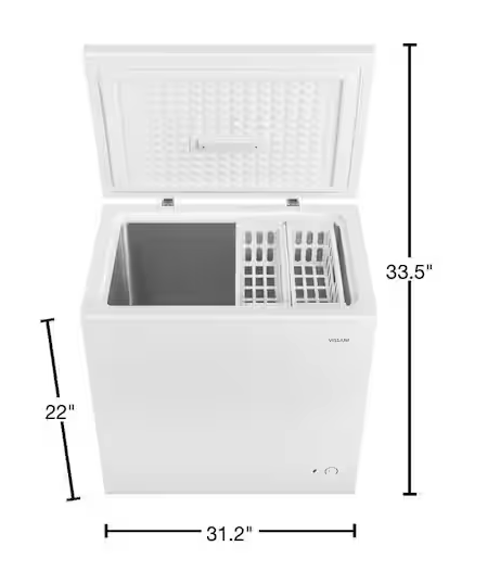 Vissani 7.0 cu. ft. Manual Defrost Chest Freezer with LED Light in White, Garage Ready SA622 - HMCF7W5 - Scratch & Dent (Moderate)