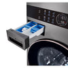 Pictures of LG Graphite Steel Front Load WashTower Single Unit with Center Controls 4.5 Cu. Ft. Washer and 7.4 Cu. Ft. Dryer 3SD886 - WKE100HVA - Open Box - Neu Appliance Outlet - Discount Appliance Outlet in Austin, Tx