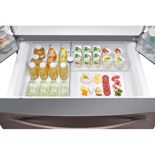 Samsung 22.6 Cu. Ft. 4-Door French Door Counter Depth Refrigerator in Tuscan Stainless Steel RF24R7201DT - Scratch & Dent (Minor)
