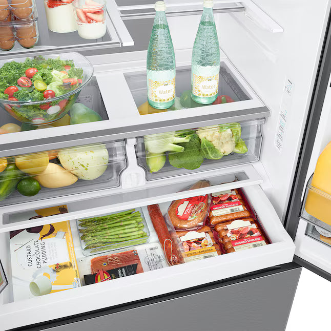 Samsung Stainless Steel 30 cu. ft. Mega Capacity 3-Door French Door Refrigerator with Family Hub™  RF32CG5900SRAA - Scratch & Dent (Major)