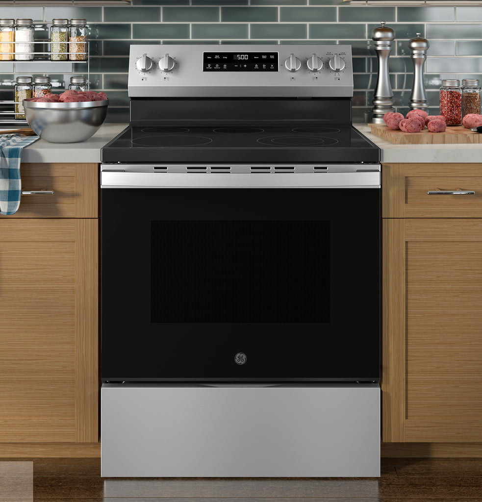 Pictures of GE® ENERGY STAR® 30" Free-Standing Electric Range GE9891 - GRF500SVSS - New In Box - Neu Appliance Outlet - Discount Appliance Outlet in Austin, Tx
