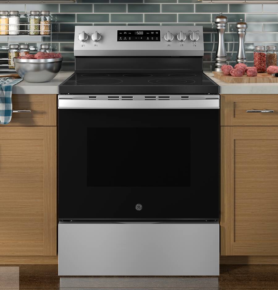GE® ENERGY STAR® 30" Free-Standing Electric Range with Crisp Mode 25SD045 - GRF500SVSS - Open Box