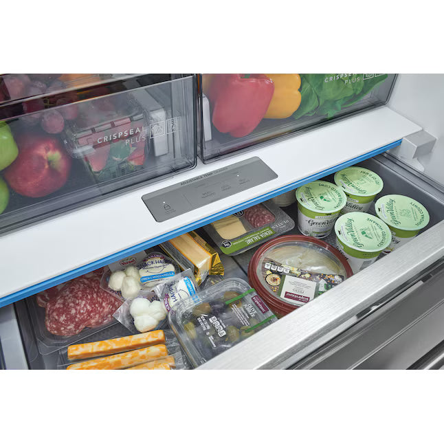 Frigidaire Professional Stainless Steel Counter Depth 3 Door French Door 23 Cu. Ft. Refrigerator with Adjustable Temperature Drawer and CrispSeal Plus Crispers 31132SD85 - PRFG2383AFC - Scratch and Dent (Minor)