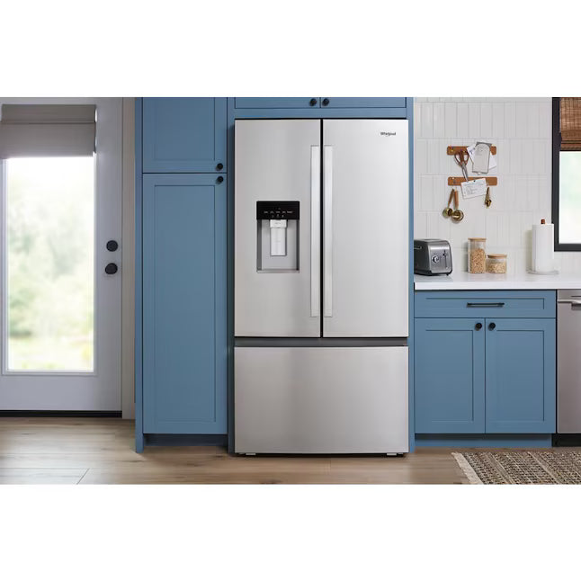 Whirlpool Counter-Depth 23.4-cu ft 3 -Door Refrigerator with Dual Ice Maker with Water and Ice Dispenser WRFC5236RZ - Scratch & Dent (Minor)