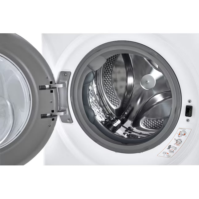 LG White 2.4 cu.ft. Smart Wi-fi Enabled Compact Front Load Washer with Built-In Intelligence 251315SD1129 - WM1455HWA - Scratch & Dent (Minor)