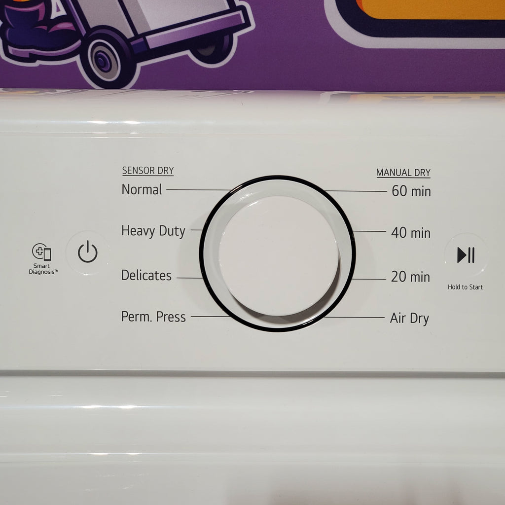 Pictures of LG 7.3 Cu. Ft. Electric Rear Control Ultra Large Capacity Dryer in White with Sensor Dry 24SD12 - DLE6100W - Open Box - Neu Appliance Outlet - Discount Appliance Outlet in Austin, Tx