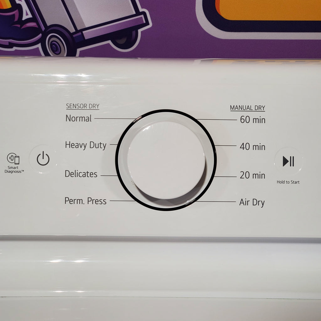 LG Top Load 4.1 Cu. Ft. Washer with TurboDrum Technology in White WT6105CW - New in Box and LG 7.3 Cu. Ft.  Electric Rear Control Ultra Large Capacity Dryer in White with Sensor Dry 16095 - DLE6100W - Scratch & Dent (Minor)
