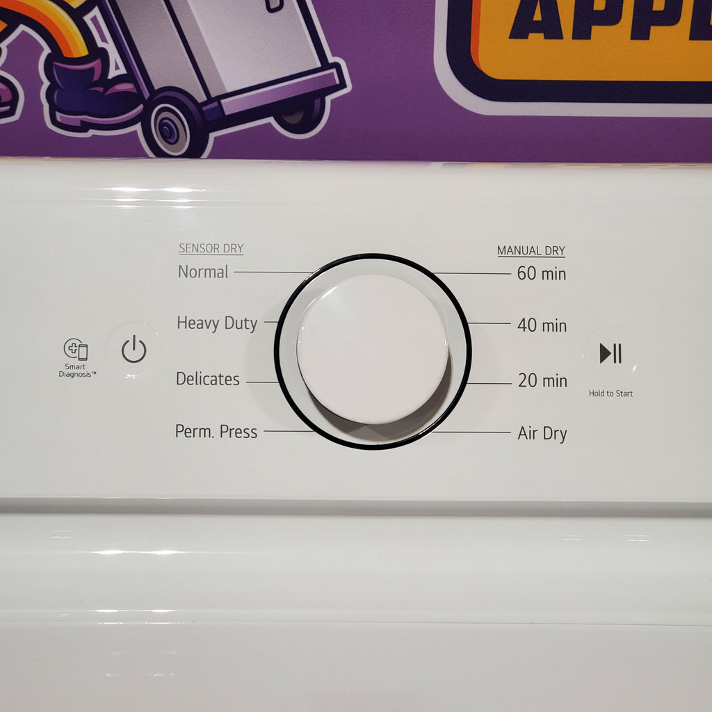 Pictures of LG 7.3 Cu. Ft. Electric Rear Control Ultra Large Capacity Dryer in White with Sensor Dry 6SD58 - DLE6100W - Open Box - Neu Appliance Outlet - Discount Appliance Outlet in Austin, Tx