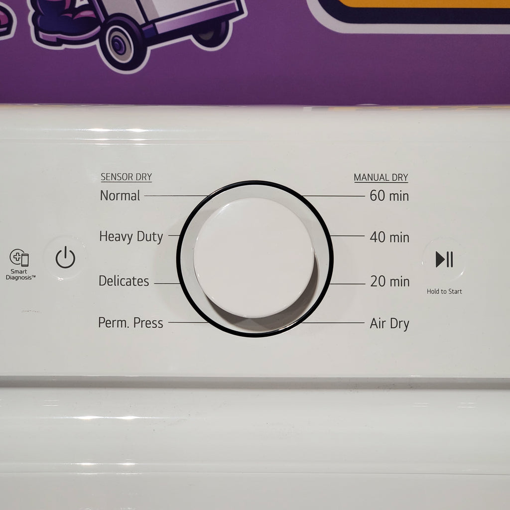 Pictures of LG 7.3 Cu. Ft. Electric Rear Control Ultra Large Capacity Dryer in White with Sensor Dry 6SD76 - 22SD008 - DLE6100W - Open Box - Neu Appliance Outlet - Discount Appliance Outlet in Austin, Tx