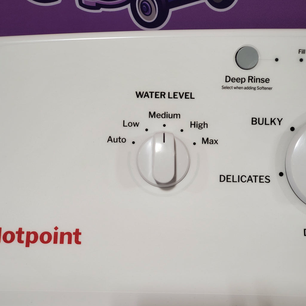 Pictures of Hotpoint® 4.0 cu. ft. Capacity Washer with Cold Plus and Water Level Control HTW265ASWWW - Scratch & Dent (Moderate) and Hotpoint® 6.2 cu. ft. vented Electric Dryer with Auto Dry 16102 - HTX26EASWWW - Scratch & Dent (Moderate) - Neu Appliance Outlet - Discount Appliance Outlet in Austin, Tx